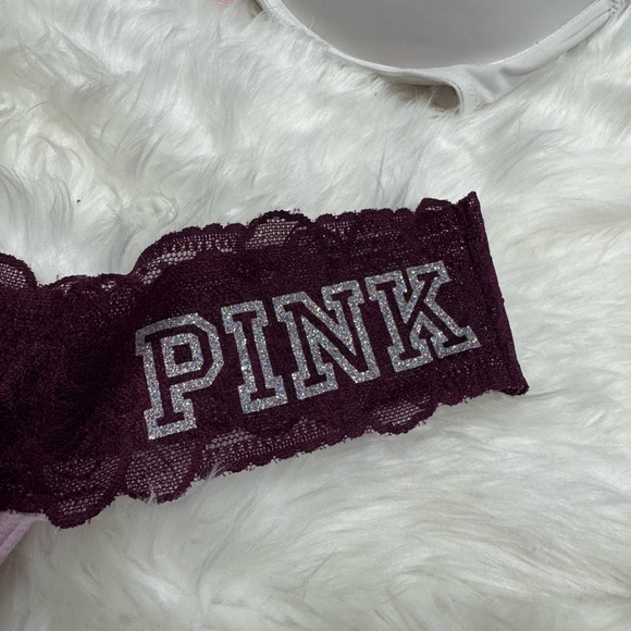 PINK Victoria's Secret Women's Intimates Set - White and Purple - Picture 3 of 9